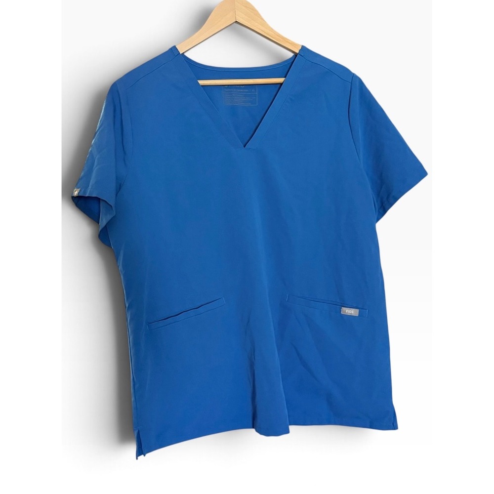 FIGS Casma Scrub Top Womens XL Royal Blue PO# 2737 3-Pocket V-Neck FIONx FW1100